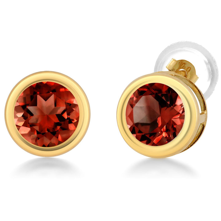 14K Yellow Gold Stud Earrings For Women Men | 5MM Round Gemstone Birthstone | Fine Jewelry Gifts for Women Mom Wife Her
