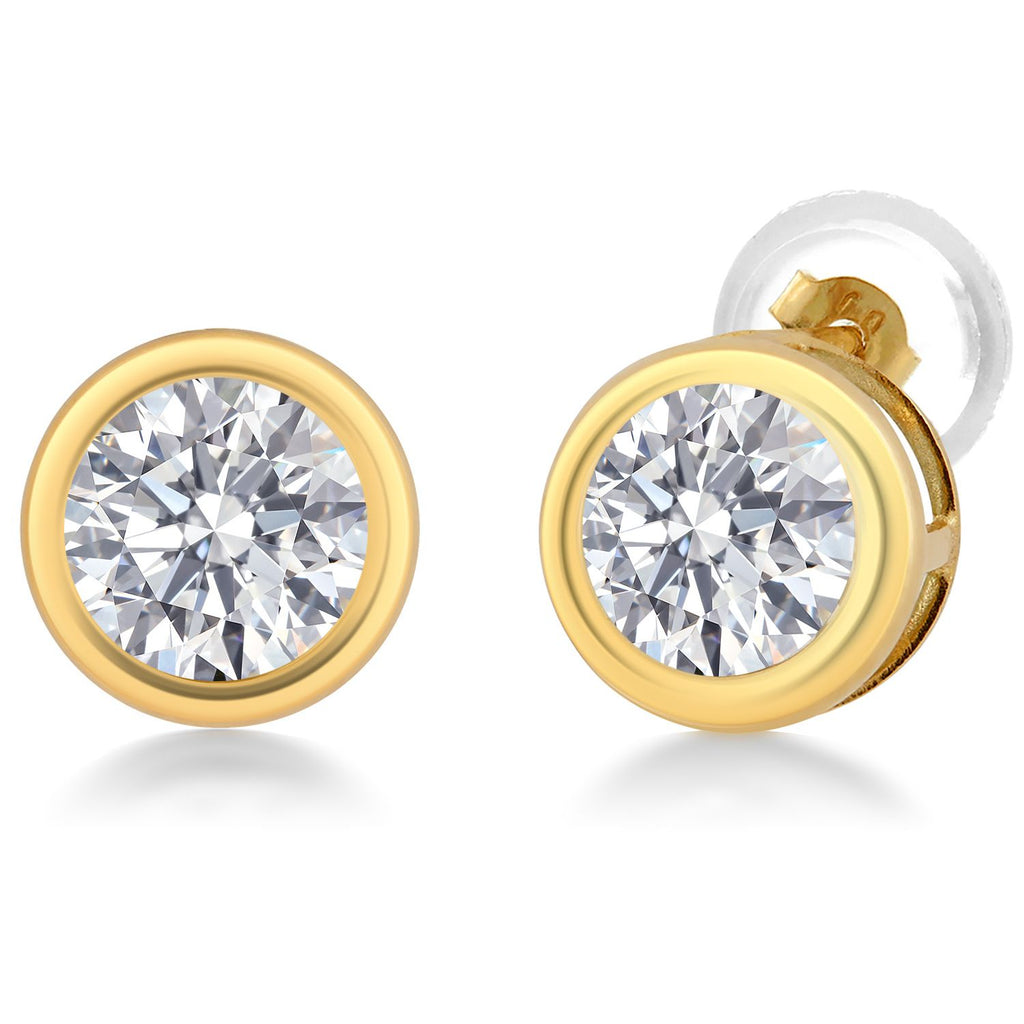 14K Yellow Gold Stud Earrings For Women Men | 5MM Round Gemstone Birthstone | Fine Jewelry Gifts for Women Mom Wife Her