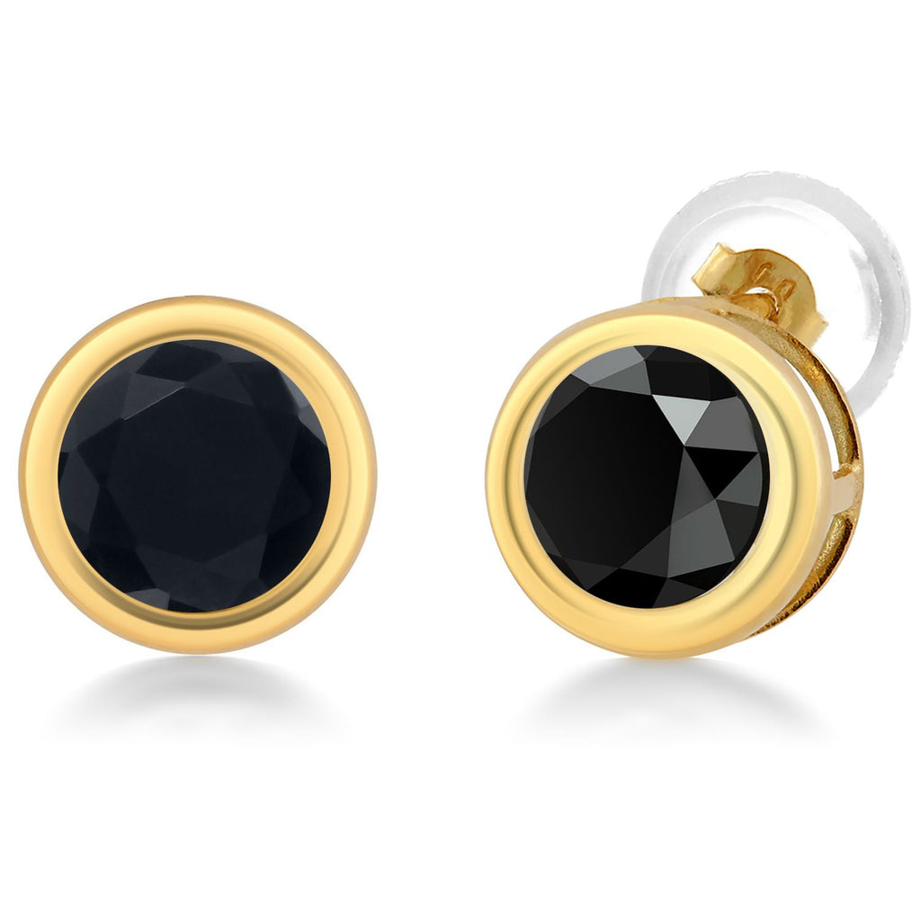 14K Yellow Gold Stud Earrings For Women Men | 5MM Round Gemstone Birthstone | Fine Jewelry Gifts for Women Mom Wife Her