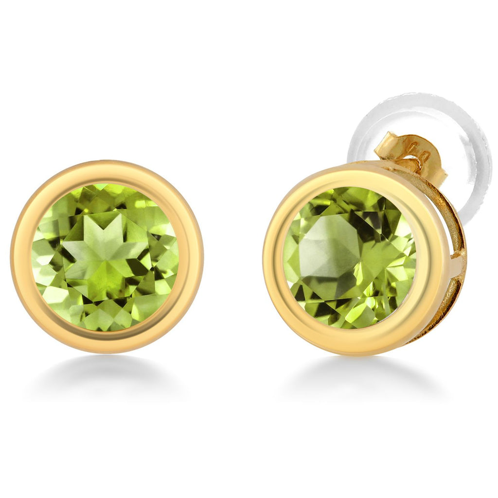 Peridot - August_Earrings in 14K Yellow Gold