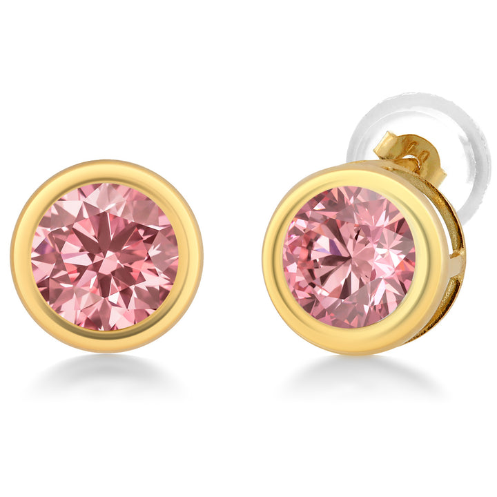 14K Yellow Gold Stud Earrings For Women Men | 5MM Round Gemstone Birthstone | Fine Jewelry Gifts for Women Mom Wife Her