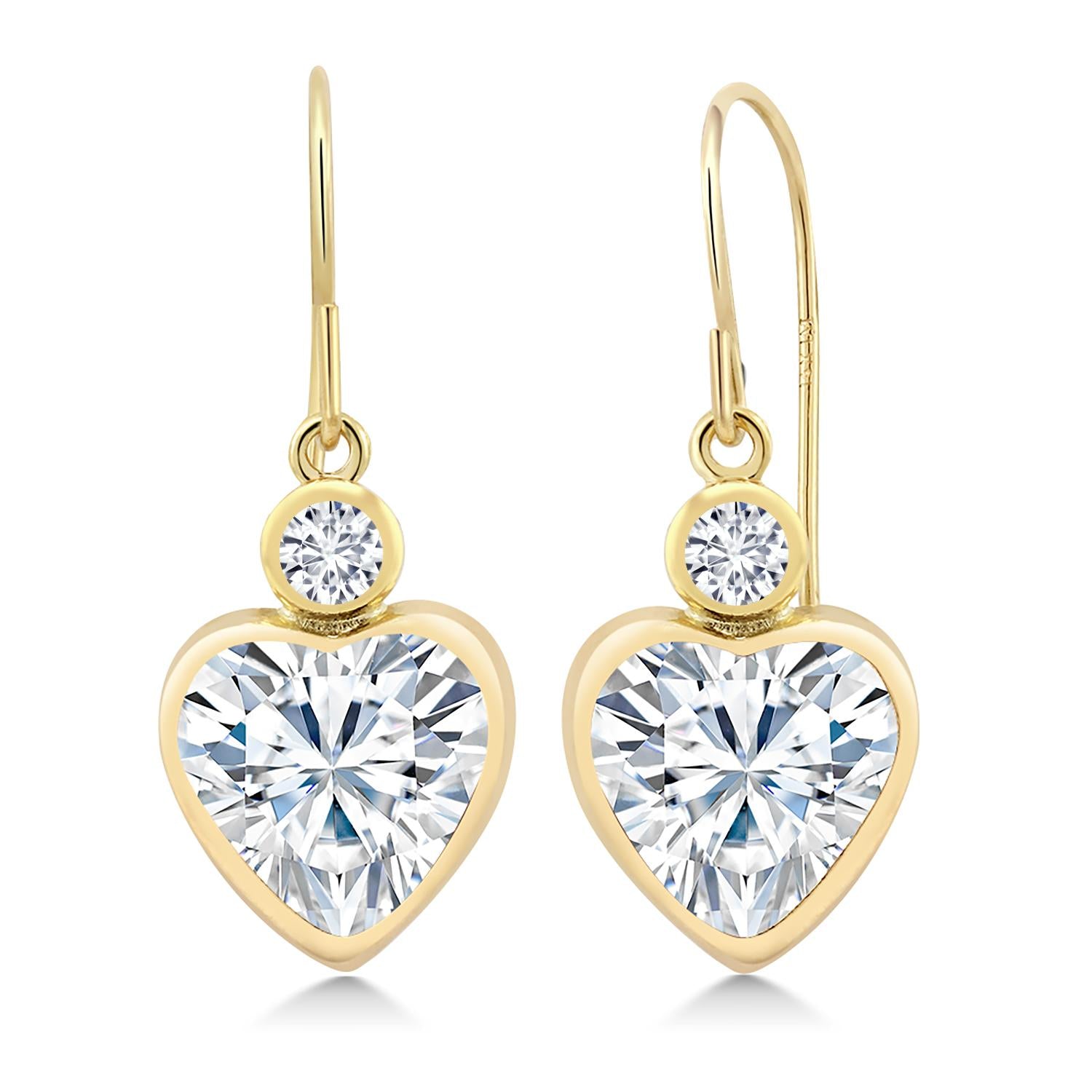 14K Yellow Gold IGI Certified Lab Grown Diamond Earrings For Women | 4.20 Cttw | Heart Shape Diamonds Each 2 Ct | F-G Color | VS Clarity