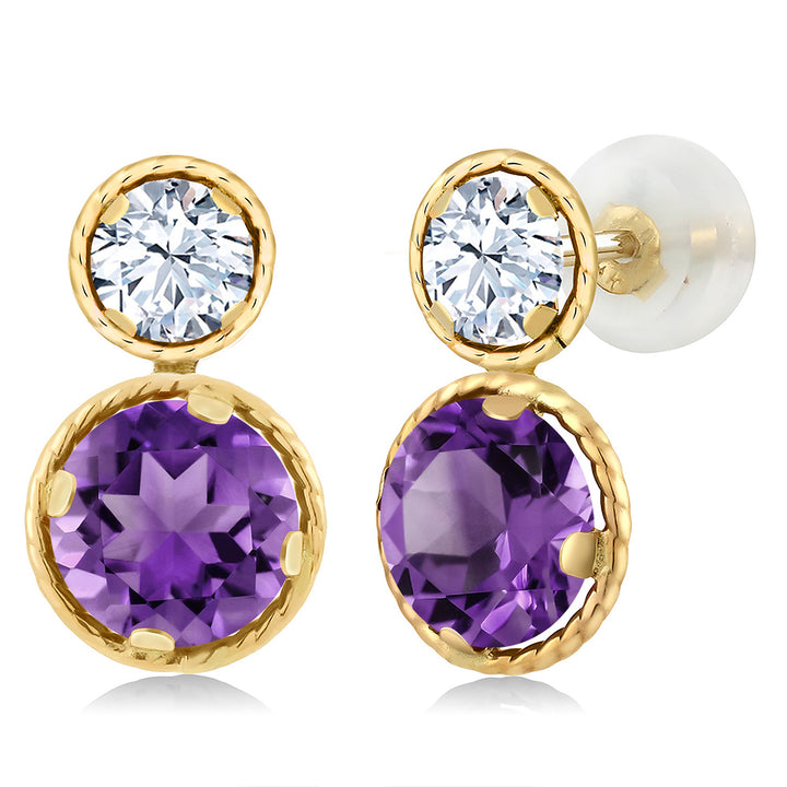 Amethyst - February_Earrings in 14K Yellow Gold