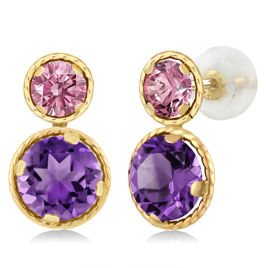 Amethyst - February_Earrings in 14K Yellow Gold