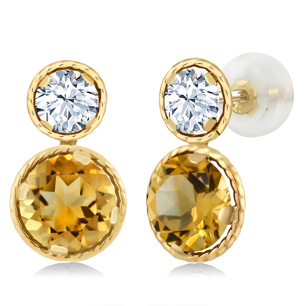 Citrine - November_Earrings in 14K Yellow Gold