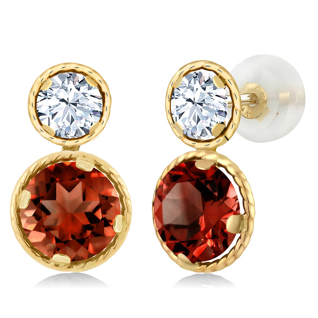 Garnet - January_Earrings in 14K Yellow Gold