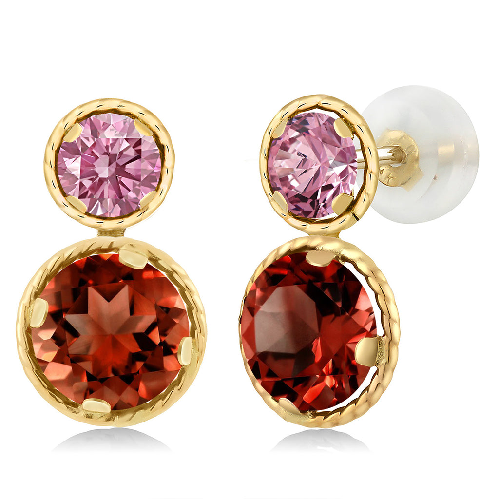 Garnet - January_Earrings in 14K Yellow Gold