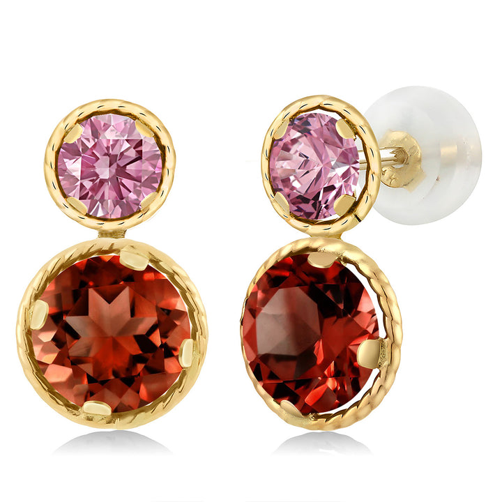 Garnet - January_Earrings in 14K Yellow Gold