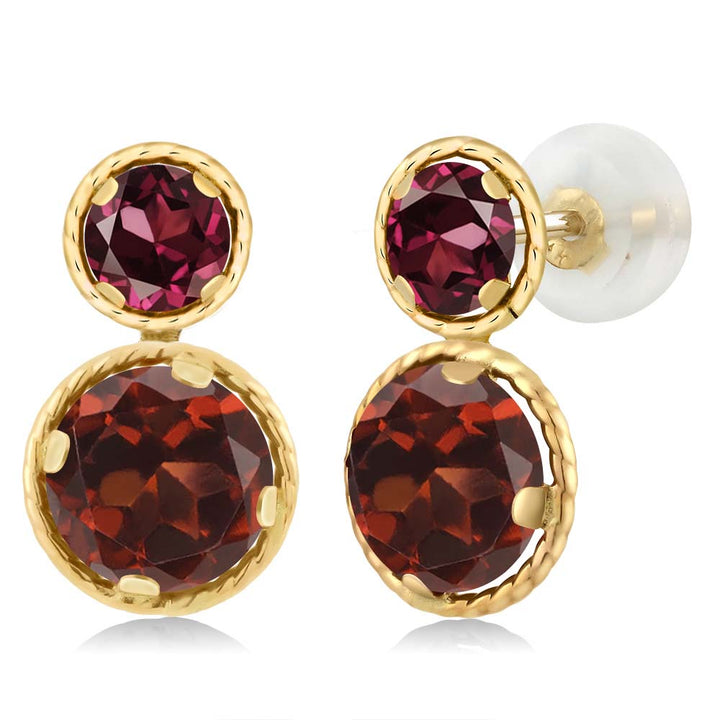 Garnet - January_Earrings in 14K Yellow Gold