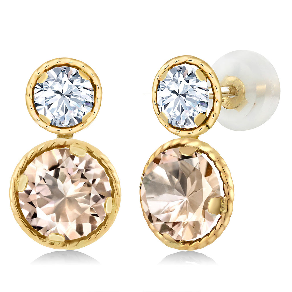 Morganite - October_Earrings in 14K Yellow Gold