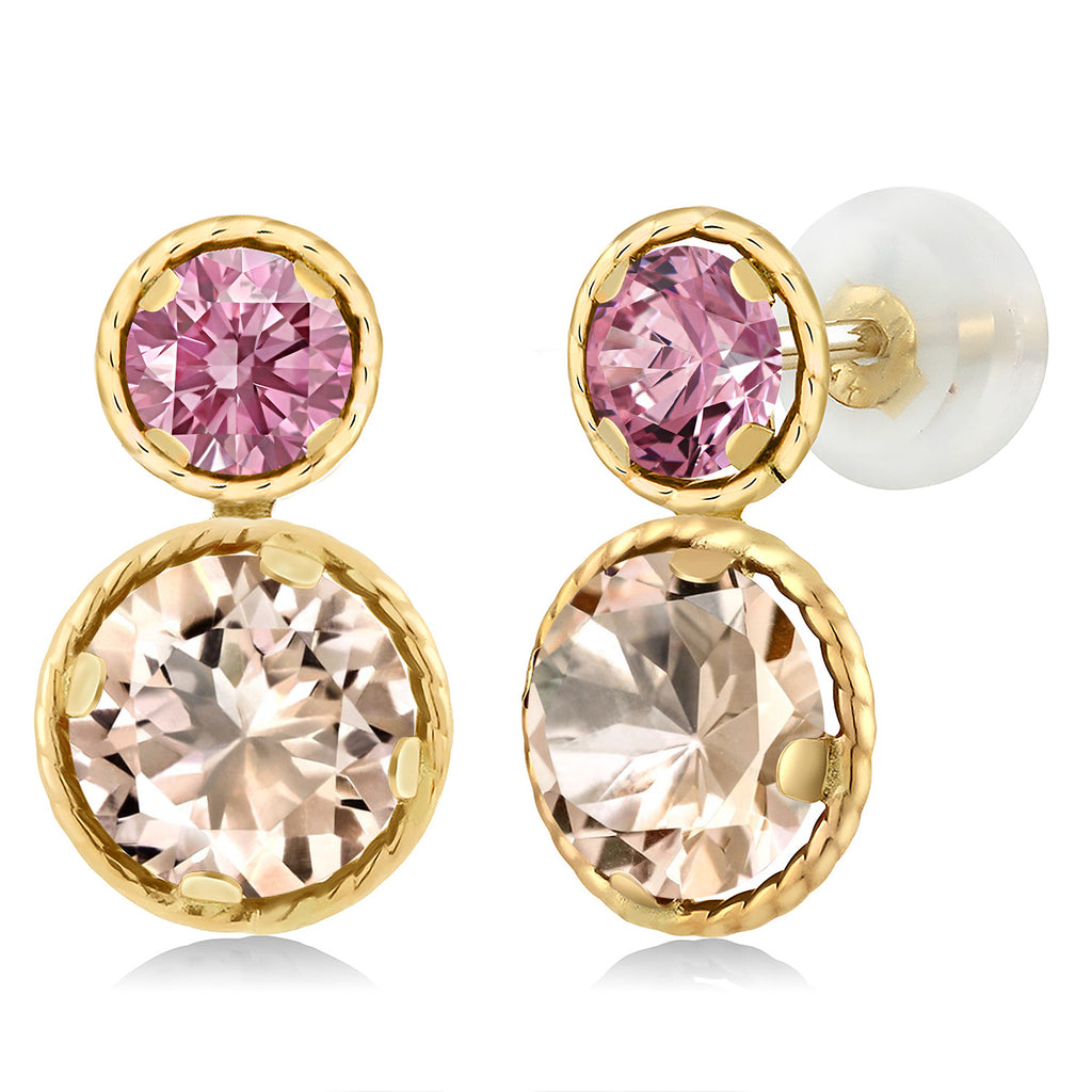 Morganite - October_Earrings in 14K Yellow Gold