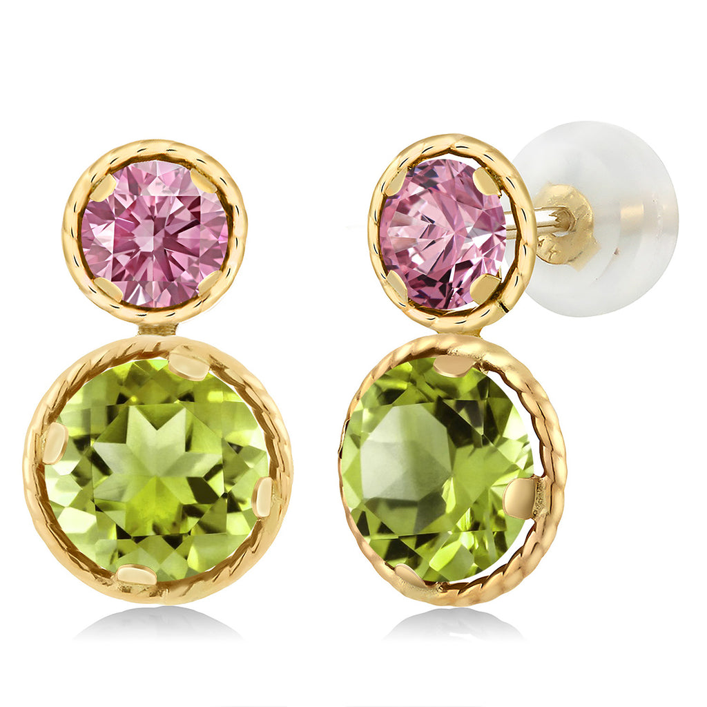 Peridot - August_Earrings in 14K Yellow Gold