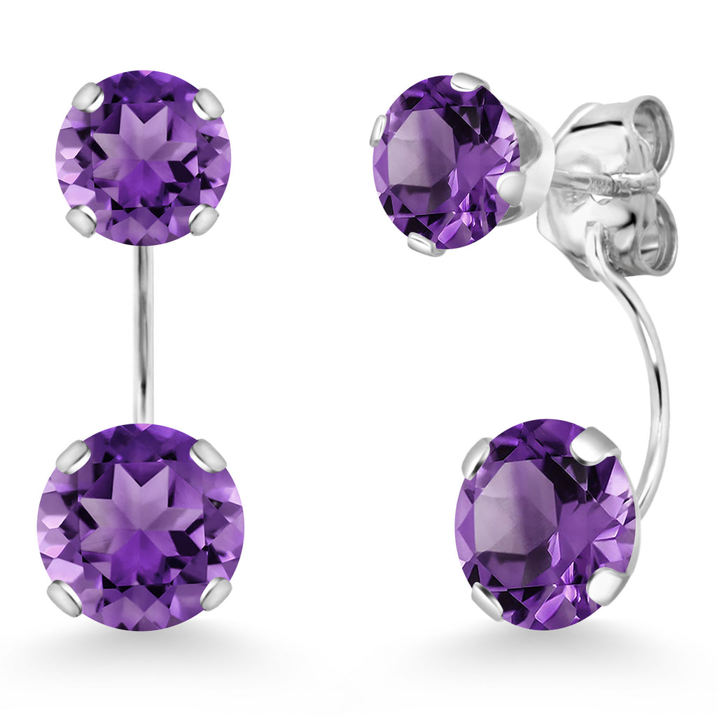 Amethyst - February_Earrings in 14K White Gold