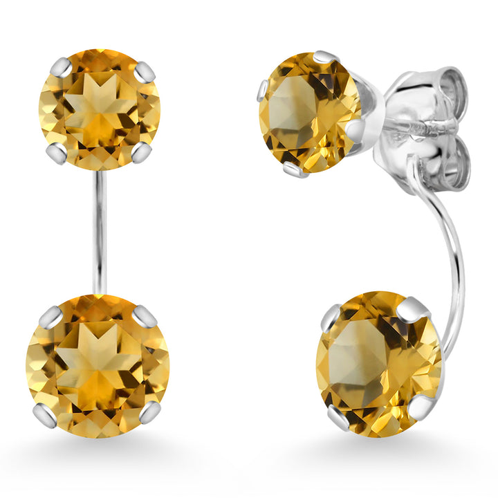 Citrine - November_Earrings in 14K White Gold