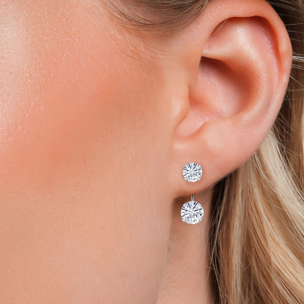 Near Colorless (GH)_Earrings in 14K White Gold