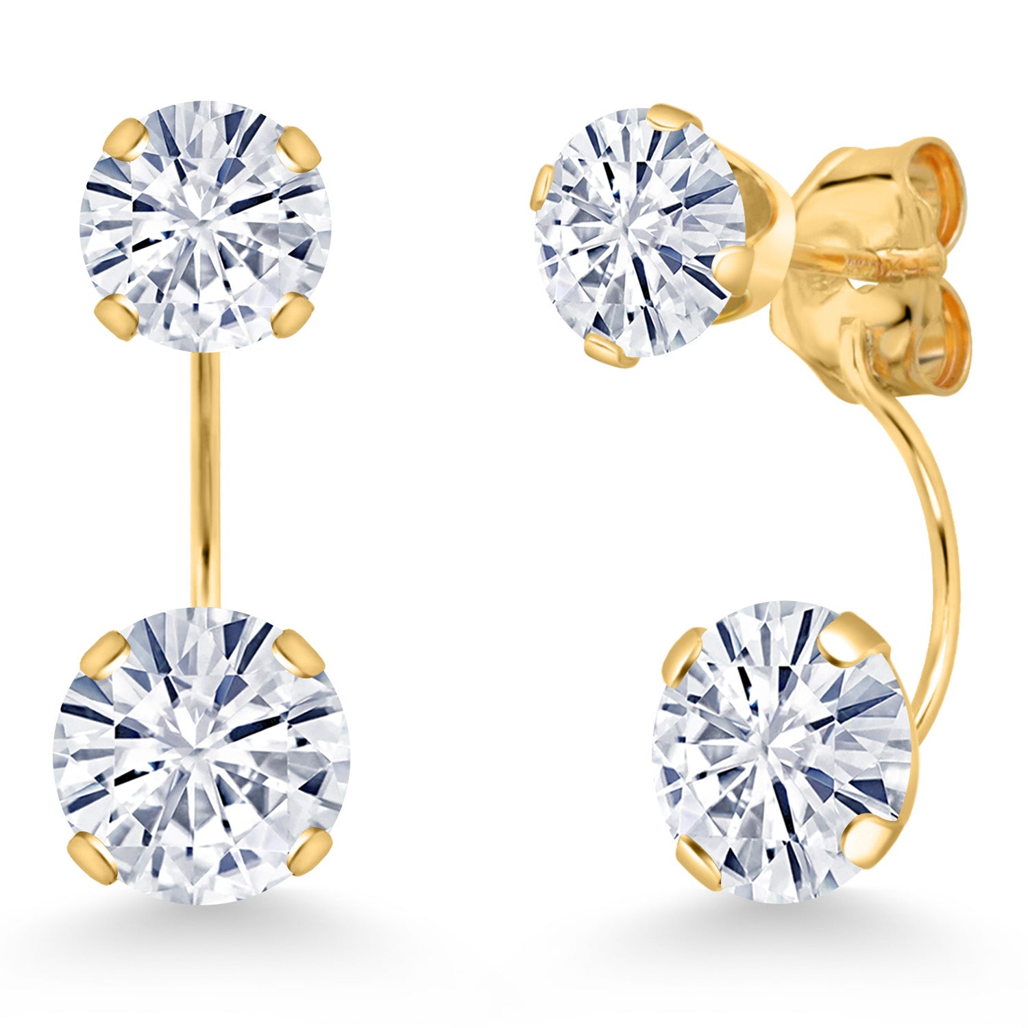 Near Colorless (GH)_Earrings in 14K Yellow Gold