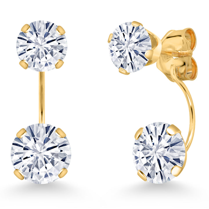 Near Colorless (GH)_Earrings in 14K Yellow Gold