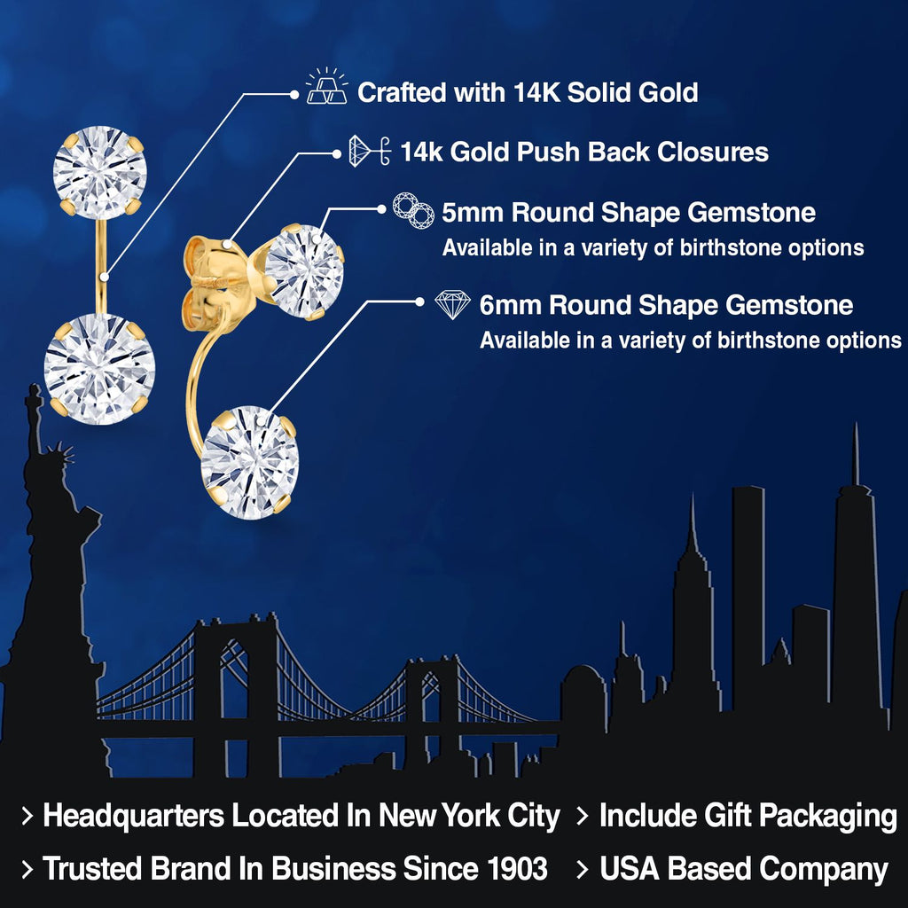 Near Colorless (GH)_Earrings in 14K Yellow Gold