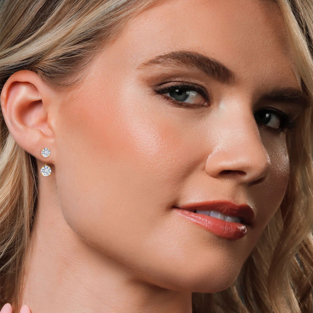 Near Colorless (GH)_Earrings in 14K Yellow Gold