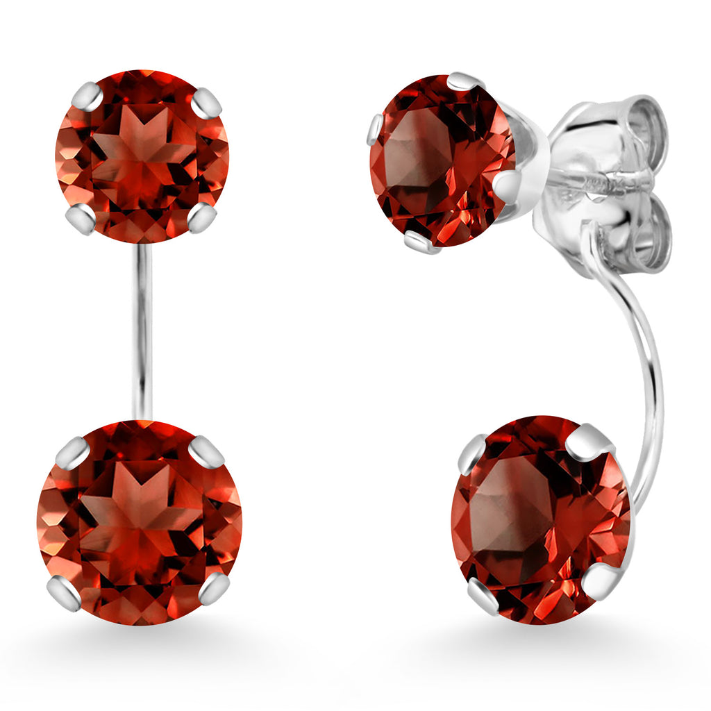 Garnet - January_Earrings in 14K White Gold