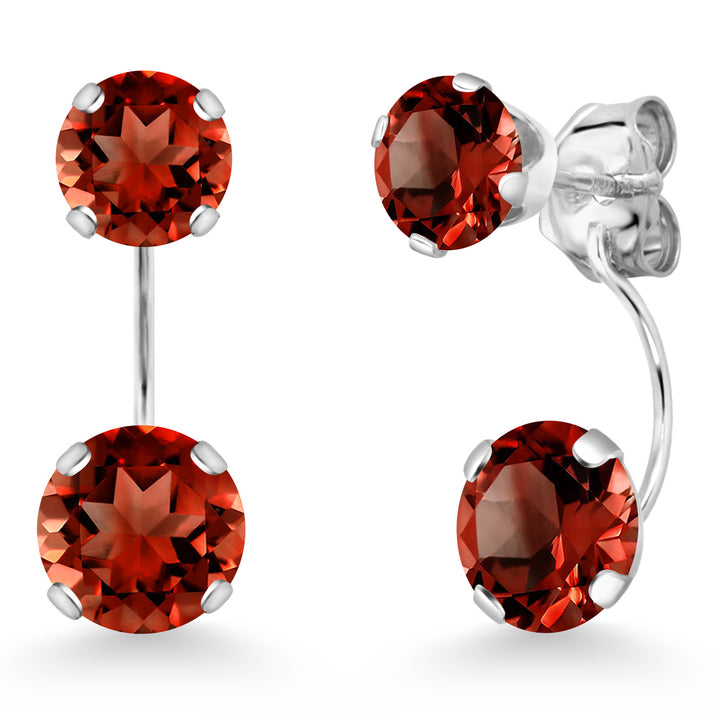 Garnet - January_Earrings in 14K White Gold