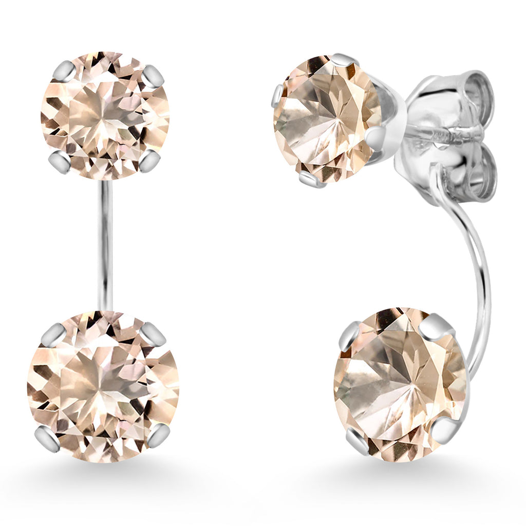 Morganite - October_Earrings in 14K White Gold