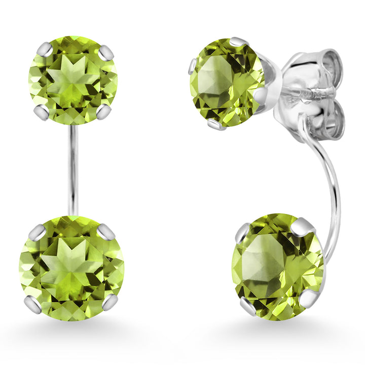 Peridot - August_Earrings in 14K White Gold