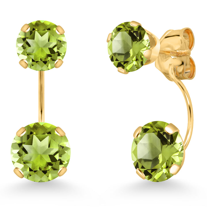 Peridot - August_Earrings in 14K Yellow Gold