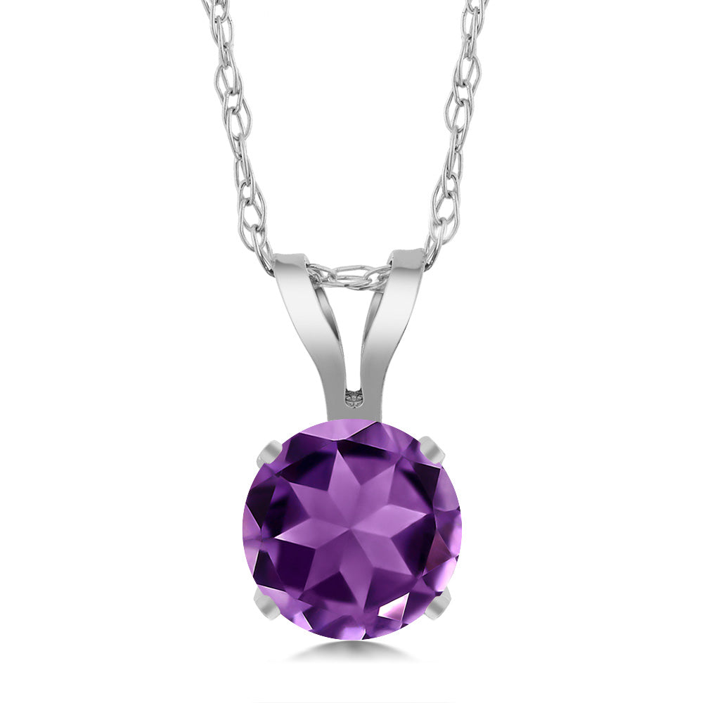Amethyst - February_14K White Gold_Pendant in 14K White Gold