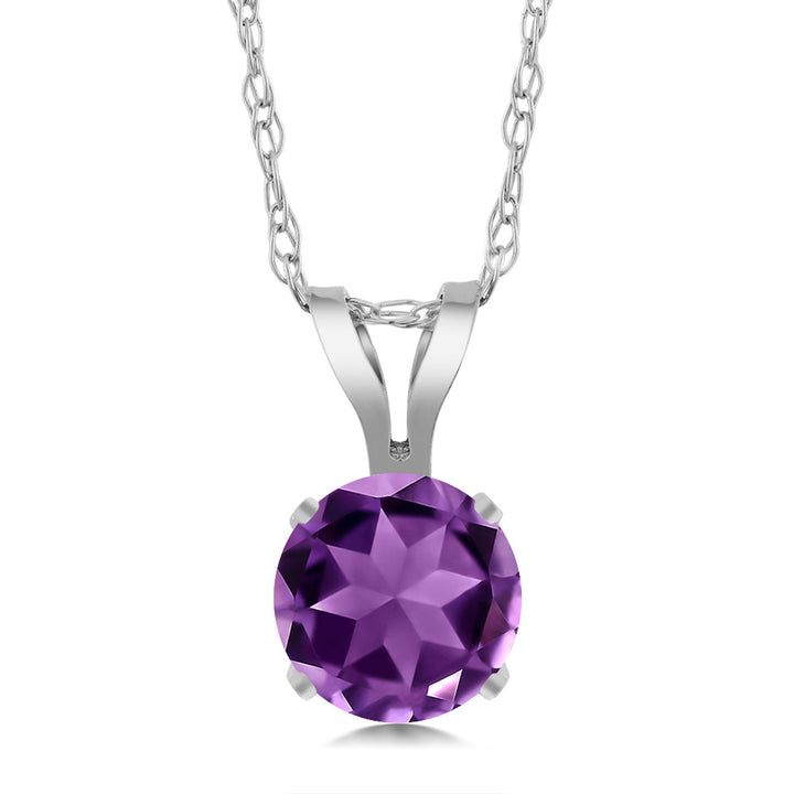 Amethyst - February_14K White Gold_Pendant in 14K White Gold