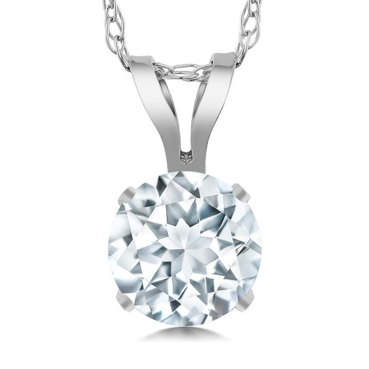 Aquamarine - March_14K White Gold_Pendant in 14K White Gold