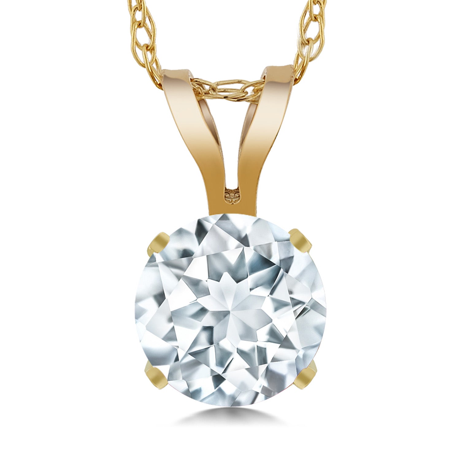Aquamarine - March_14K Yellow Gold_Pendant in 14K Yellow Gold