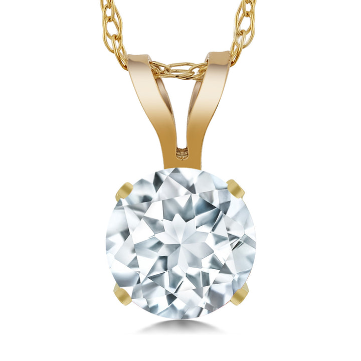 Aquamarine - March_14K Yellow Gold_Pendant in 14K Yellow Gold
