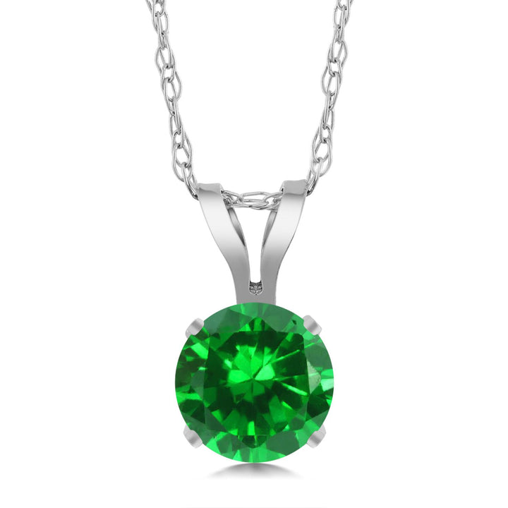 Created Emerald - May_14K White Gold_Pendant in 14K White Gold