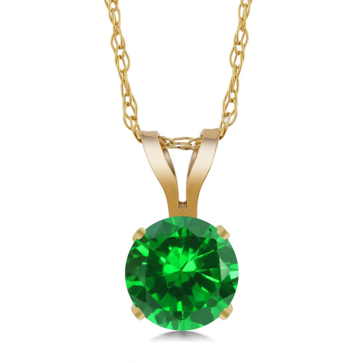 Created Emerald - May_14K Yellow Gold_Pendant in 14K Yellow Gold