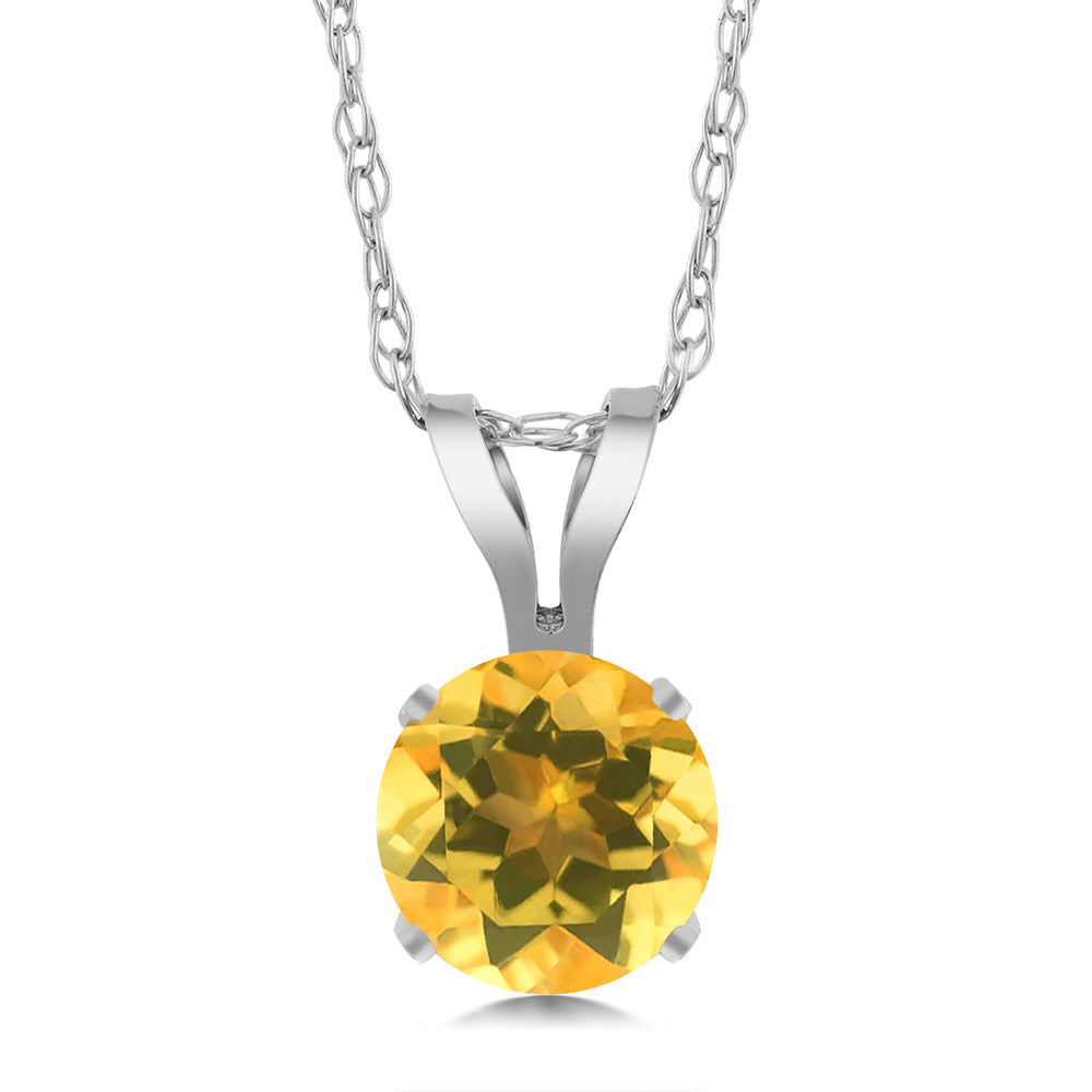 Citrine - November_14K White Gold_Pendant in 14K White Gold