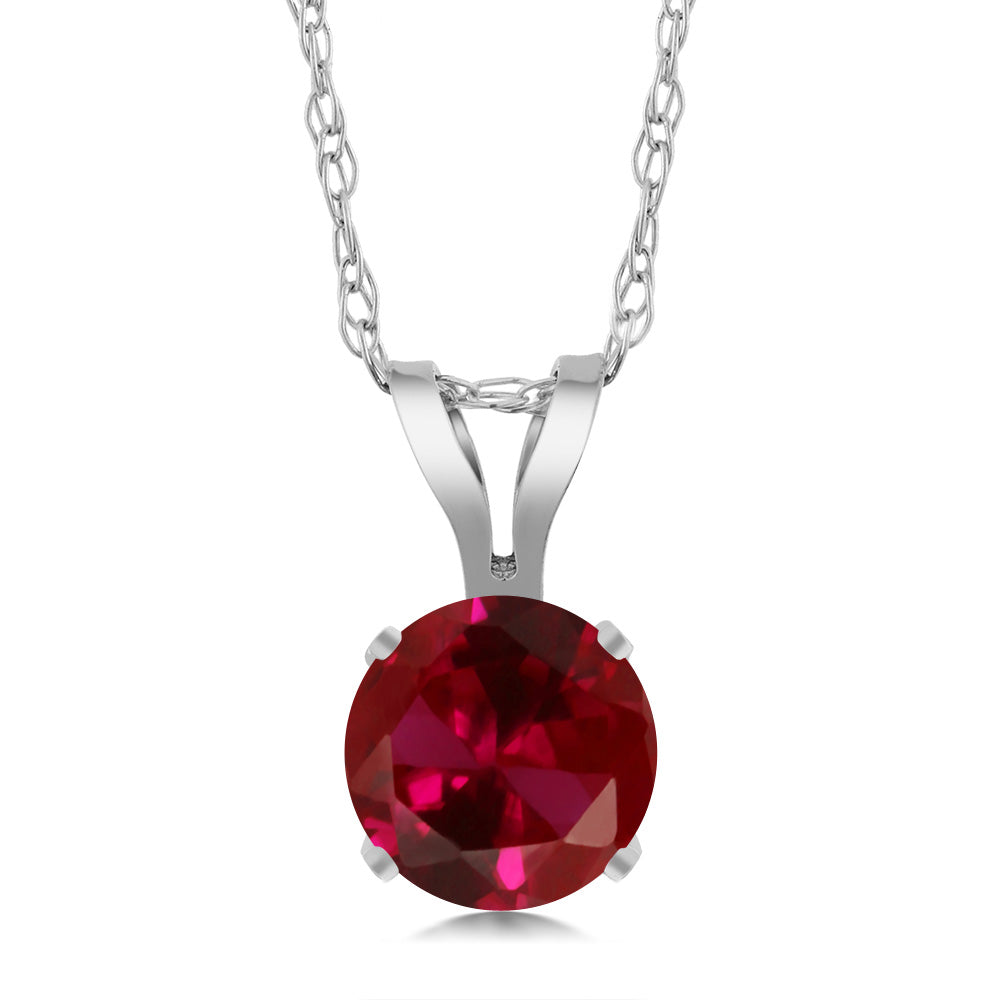 Created Ruby - July_14K White Gold_Pendant in 14K White Gold