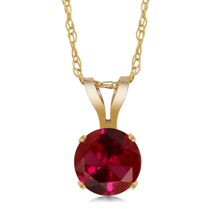 Created Ruby - July_14K Yellow Gold_Pendant in 14K Yellow Gold