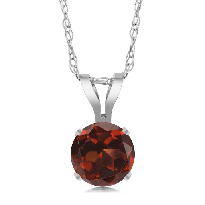 Garnet - January_14K White Gold_Pendant in 14K White Gold