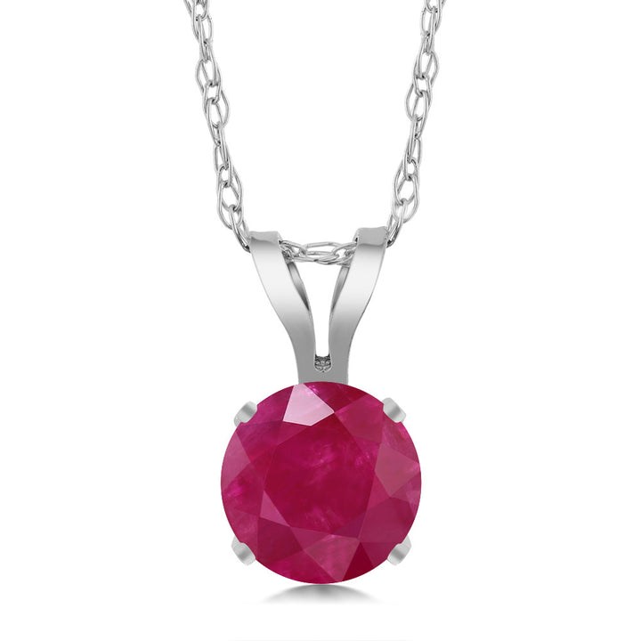 Ruby - July_14K White Gold_Pendant in 14K White Gold