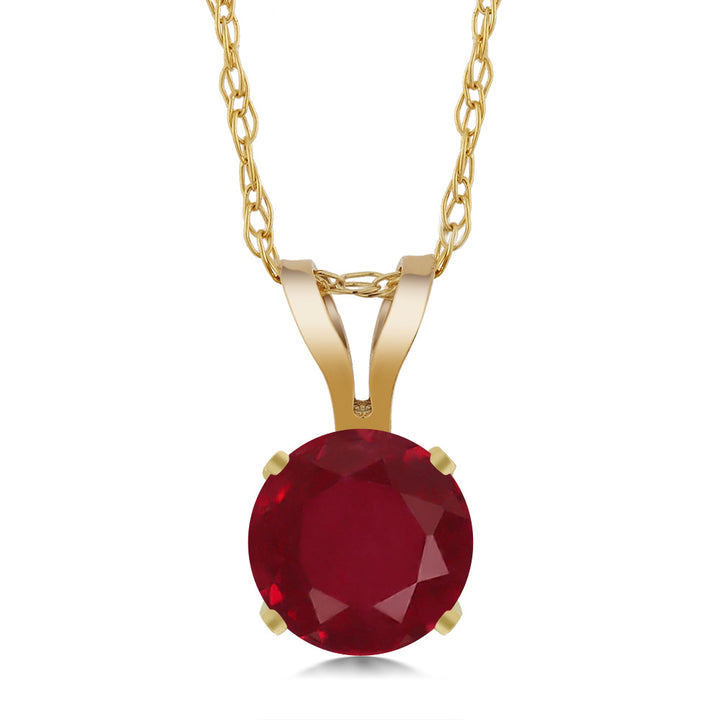 Ruby - July_14K Yellow Gold_Pendant in 14K Yellow Gold
