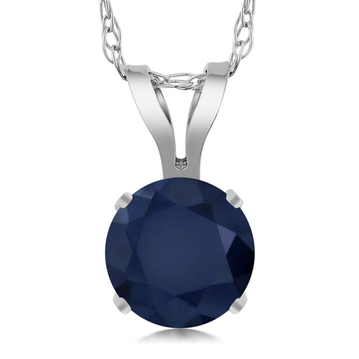 Blue Sapphire - September_14K White Gold_Pendant in 14K White Gold