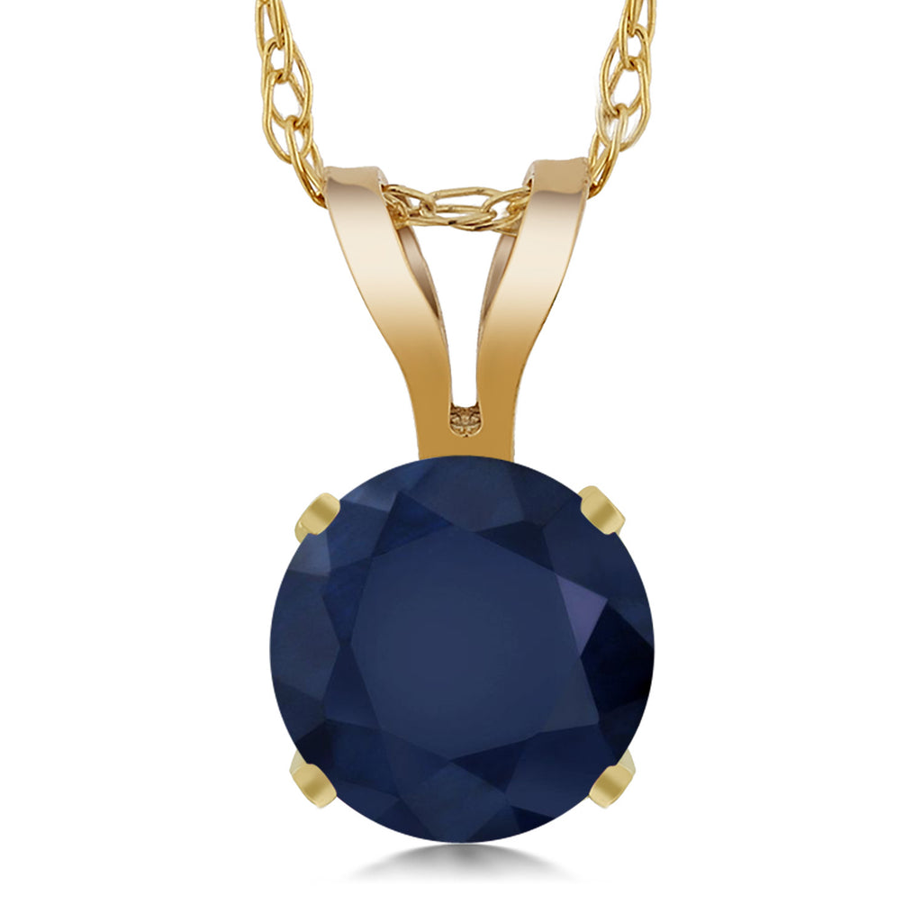 Blue Sapphire - September_14K Yellow Gold_Pendant in 14K Yellow Gold