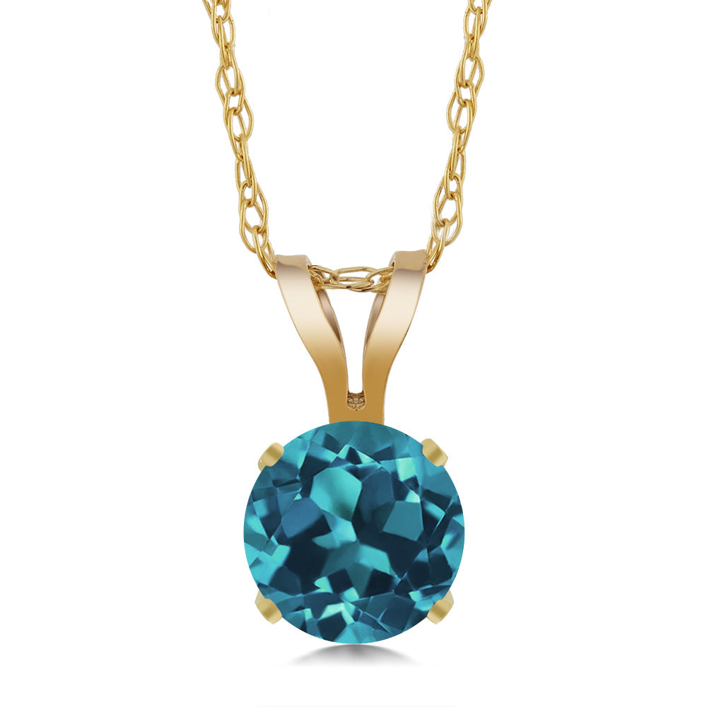 London Blue Topaz - November_14K Yellow Gold_Pendant in 14K Yellow Gold