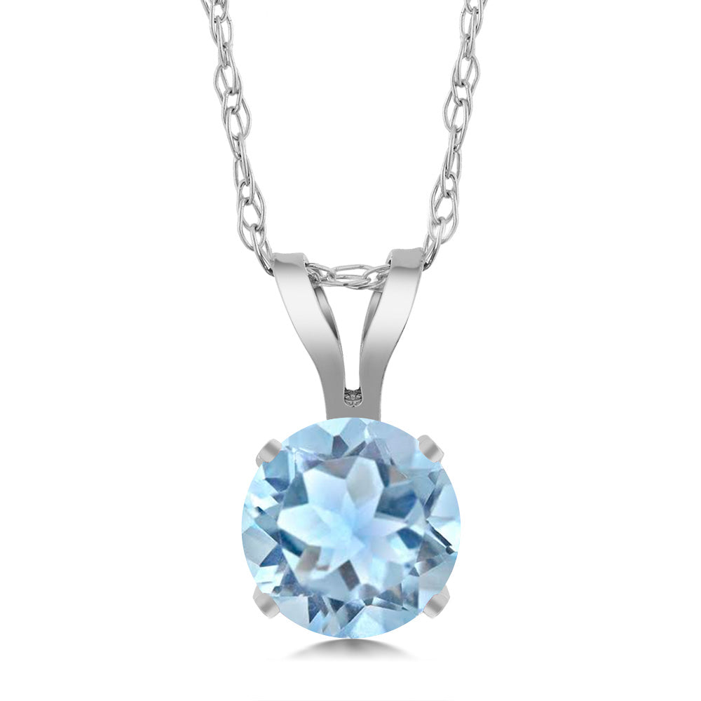 Sky Blue Topaz - November_14K White Gold_Pendant in 14K White Gold