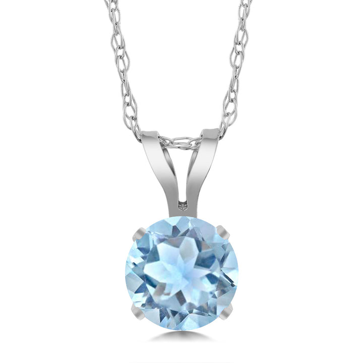Sky Blue Topaz - November_14K White Gold_Pendant in 14K White Gold