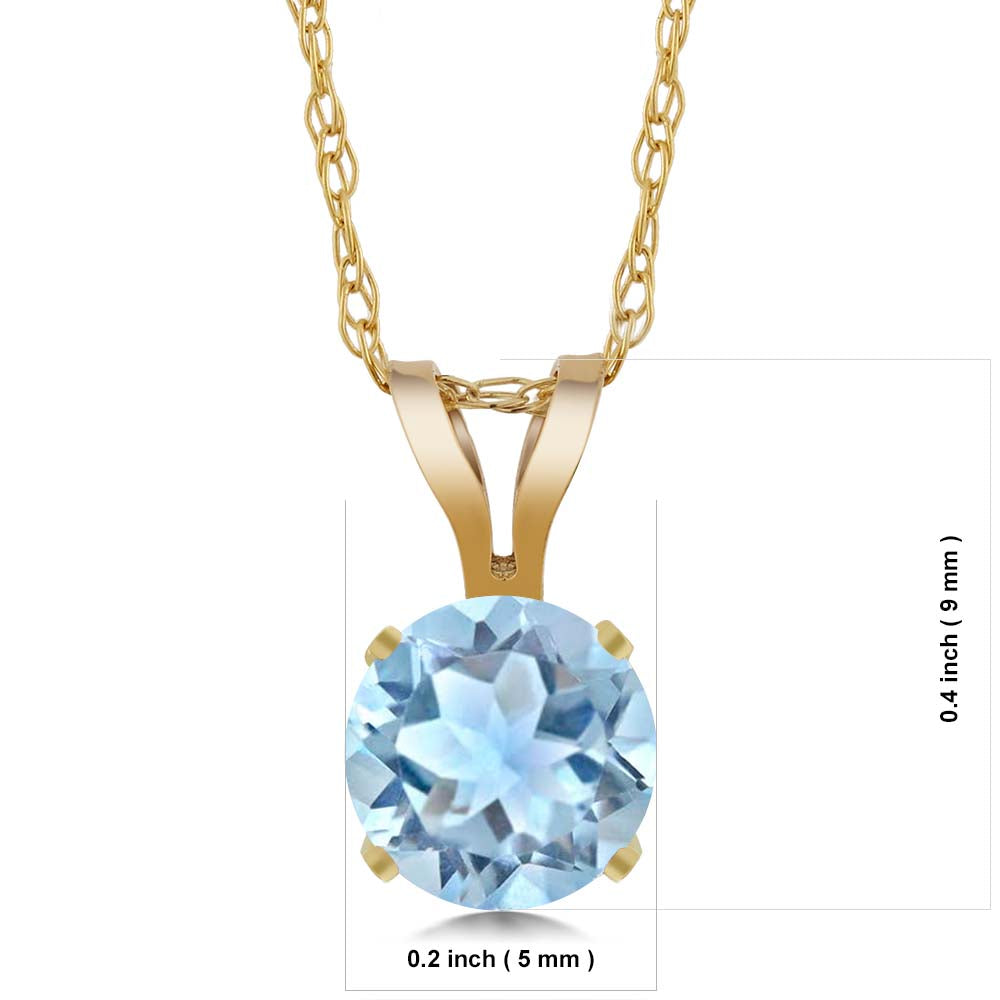 Sky Blue Topaz - November_Yellow Gold_Pendant in Yellow Gold