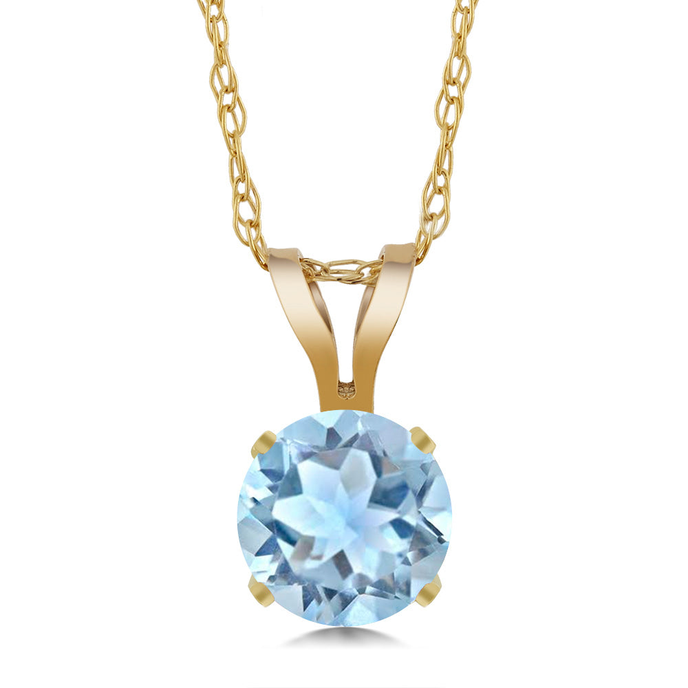 Sky Blue Topaz - November_14K Yellow Gold_Pendant in 14K Yellow Gold