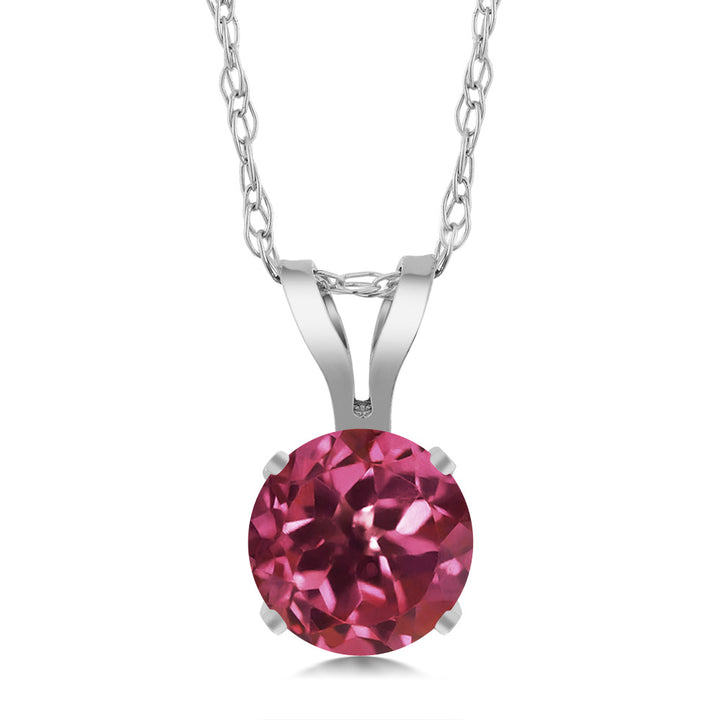Pink Tourmaline - October_14K White Gold_Pendant in 14K White Gold