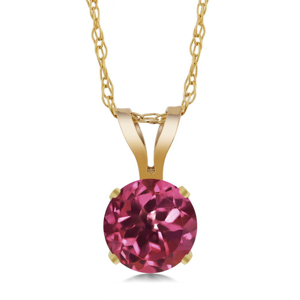 Pink Tourmaline - October_14K Yellow Gold_Pendant in 14K Yellow Gold